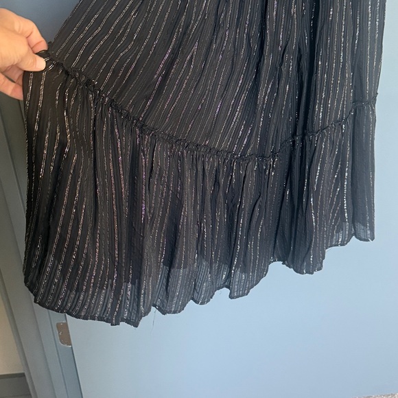 NWT NSR 2 Piece Black Maxi Dress with Silver Pin Stripes -Small - Picture 7 of 15